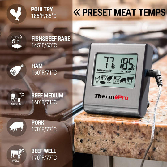 Barbecue meat thermometer