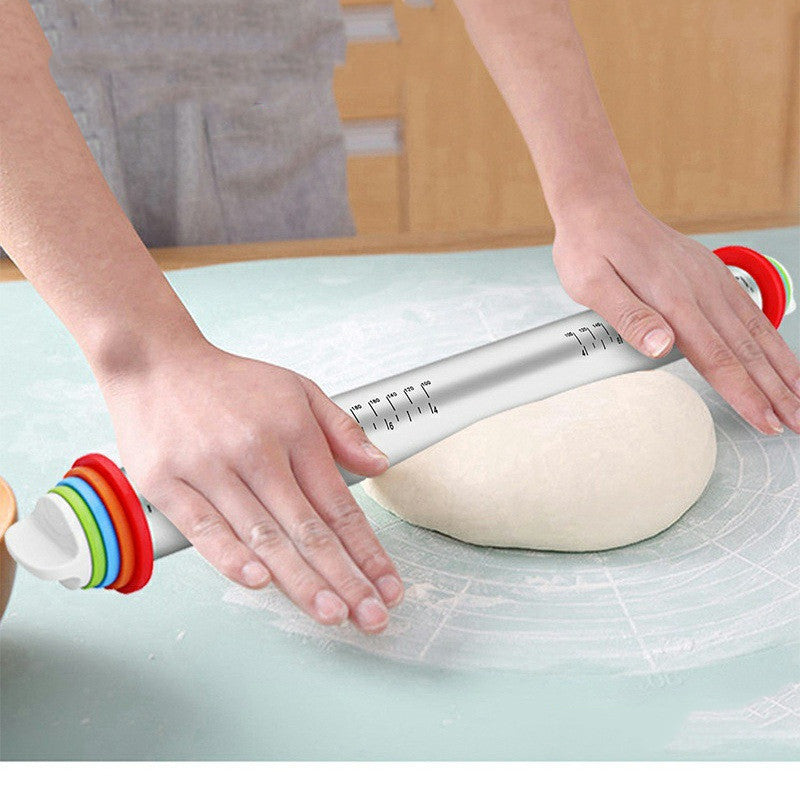 Stainless steel Adjustable Thickness Scale Rolling pin