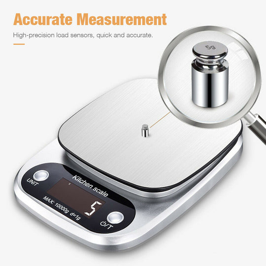 Digital Kitchen Food Diet Scale, Multifunction Weight Balance 22lbs 1g Stainless Steel