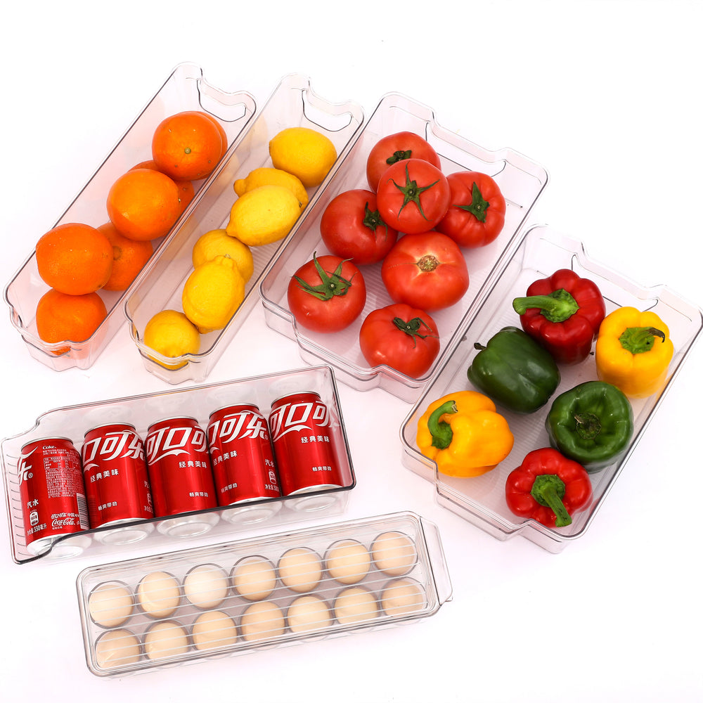 6pcs Refrigerator Organizer Plastic Transparent Storage Box