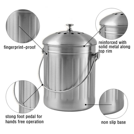 Stainless Steel Domestic Compost Bucket