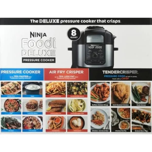 Ninja FD401 Foodi 12-in-1 Deluxe XL 8 qt. Pressure Cooker & Air Fryer that Steams, Slow Cooks, Sears, Sautés, Dehydrates & More