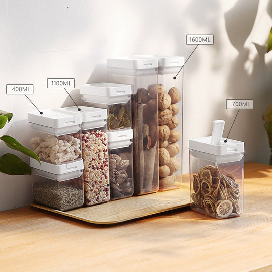 Kitchen food storage canisters  plastic sealed containers